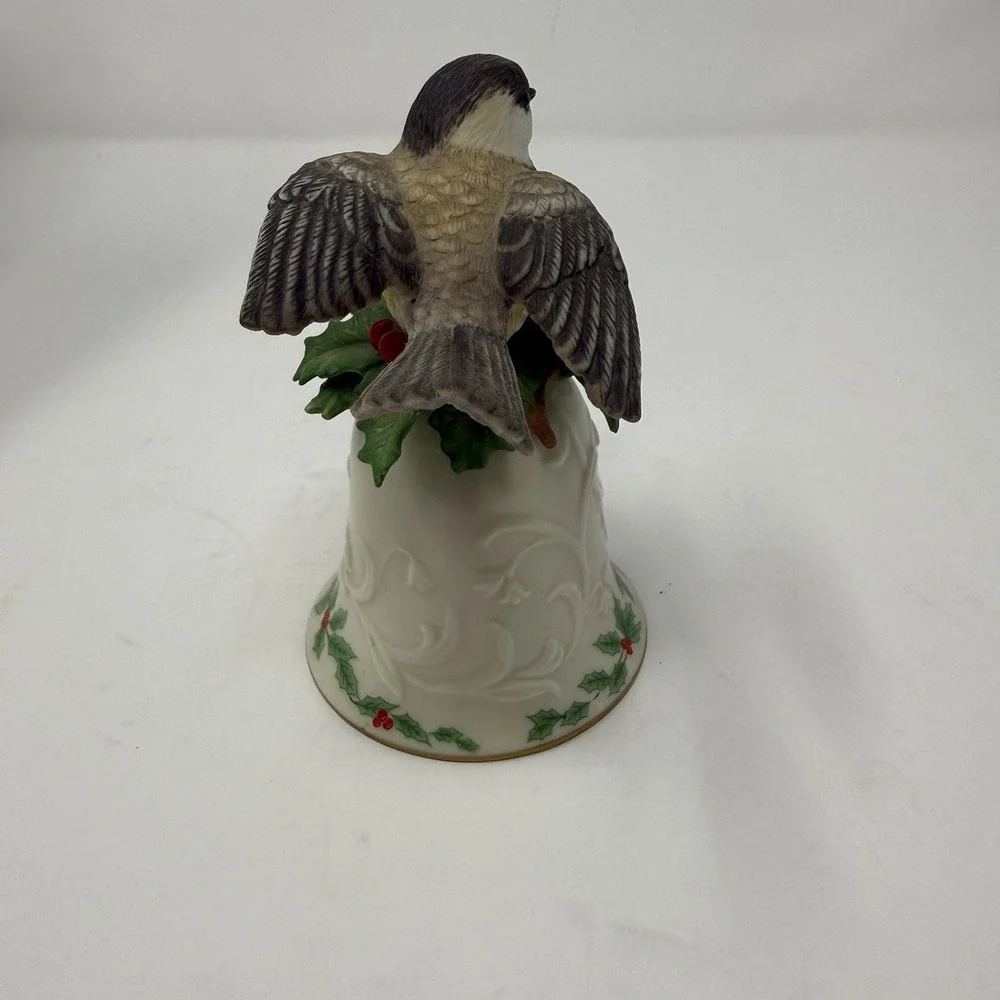 Lenox Black Capped Chickadee Bird 1991 Fine Porcelain Figurine Bell w/box